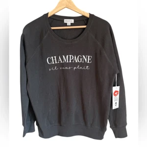 Wildfox Champagne please pirate black pull over sweatshirt small bridal party - Picture 1 of 6