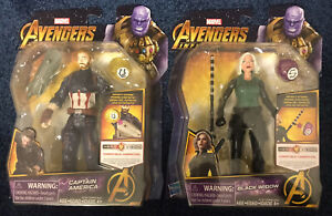 New Lot of 2 Capt America & Black Widow With Infinity Stones Marvel Avengers 6”