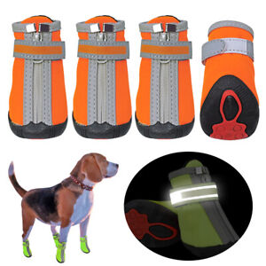 Dog Walking Shoes Waterproof Protective Pet Boots Booties Non-Slip Reflective