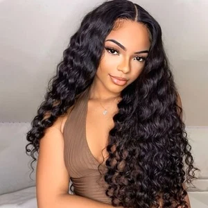 Loose Wave 13x4 Lace Frontal Wig Brazilian Human Hair Wigs - Picture 1 of 8
