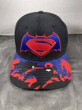 Superman vs Batman Black 2015 Hat Cap DC Warner bros Dawn of Justice Both Logos