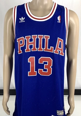 Wilt Chamberlain Philadelphia 76ers Swingman Adidas Jersey Blue S +2 Length NBA Cover