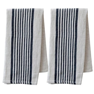 Juego de 2 paños de cocina beige negro lino paño de cocina paño de secado paño de lino - Imagen 1 de 4