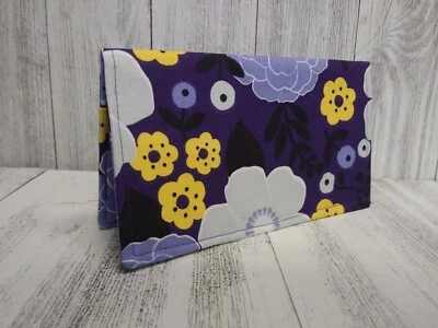 Cubierta de chequera de tela para nociones de costura billetera soporte para documentos hecho a mano listo Foto 1 de 2