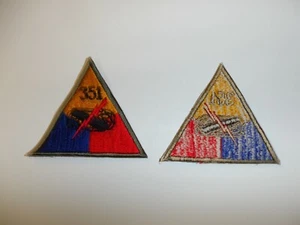 e4153 WW 2 US Army Armored Tank Battalion Triangle 351 patch Division Corps R24A - Picture 1 of 3