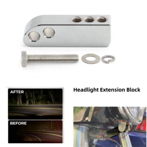 CNC Chrome Headlight Extension Block For Harley Low Rider FXDL / Street Bob FXDB - Picture 1 of 10