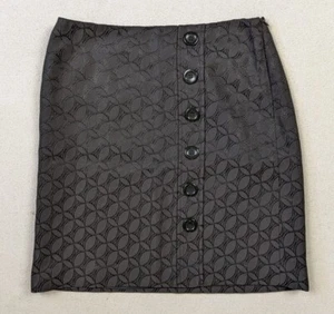 Ann Taylor Petites Cotton/Rayon Lined Pencil Skirt Jacquard Button Accent Sz 4P - Bild 1 von 12