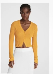 Rag & Bone Soleil V Neck Cardigan NWT Medium Yellow $300 - Picture 1 of 3