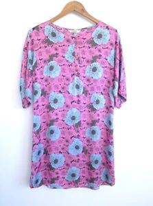 TUCKER NYC Silk Retro Pink Poppy Henley Shift Mini Dress Anthropologie S $375 - Picture 1 of 6