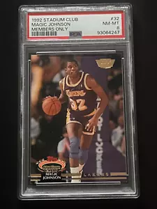 1992 Stadium Club Members Only #32 Magic Johnson PSA 8 - Picture 1 of 2