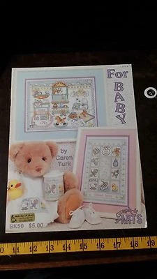 FOR BABY TEDDY BEAR CARON TURK CROSS STITCH PATTERN FREE SHIPPING   - Image 1 of 2