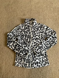 The North Face Womens Jacket Extra Small White Black Oso Osito Fleece Full Zip - Picture 1 of 10
