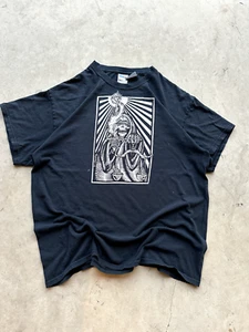 Skull Print Justice Alpha to Omega Graphic T-Shirt Mens Large - Picture 1 of 3