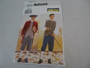 SEWING PATTERN Costume "Making History" Butterick 3072 Man's Coat Vest Pants NEW - Picture 1 of 10