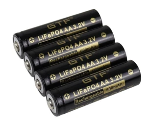 4x AA 14500 Akku Batterie Mignon 600mah - 3,2V LiFePo4 für LED Solarleuchten pro - Bild 1 von 3