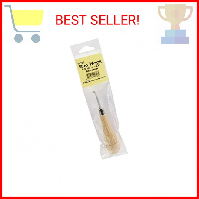 Lacis Punch Needle Rug Hook W/Wood Handle-Aluminum 4mmX1.25 - Image 1 of 1