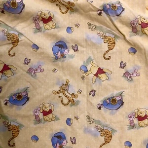Vintage Disney Winnie The Pooh Yellow Crib Toddler Fitted Sheet - Picture 1 of 5