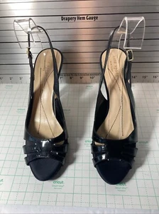 KATE SPADE NEW YORK BLACK PATENT HEELS SIZE 8B - Picture 1 of 8