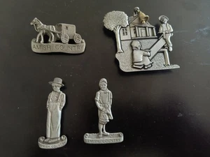 Vintage Metal/Pewter Amish Country Magnet Lot 1990. - Picture 1 of 2