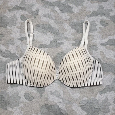 La Perla Bra Womens 38B White Black Striped Underwire - Image 1 of 4