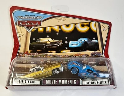 DISNEY CARS TEX DINOCO & LIGHTNING McQUEEN PELÍCULA MOMENTOS PAQUETE DE 2 MOSC 1:55 RARO Foto 1 de 4