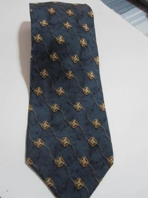 Corbata de seda vintage Bill Blass etiqueta negra en azul, dorado y granate Foto 1 de 4