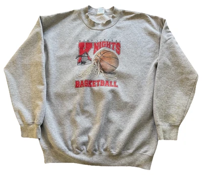 Sudadera Pullover De Colección Años 00 West Central Knights Baloncesto Talla L Gris L/S MN Foto 1 de 4