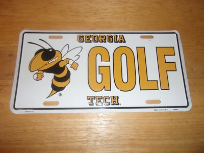 Georgia Tech Yellow Jackets Golf License Plate NWT Free Shipping! - Image 1 of 2