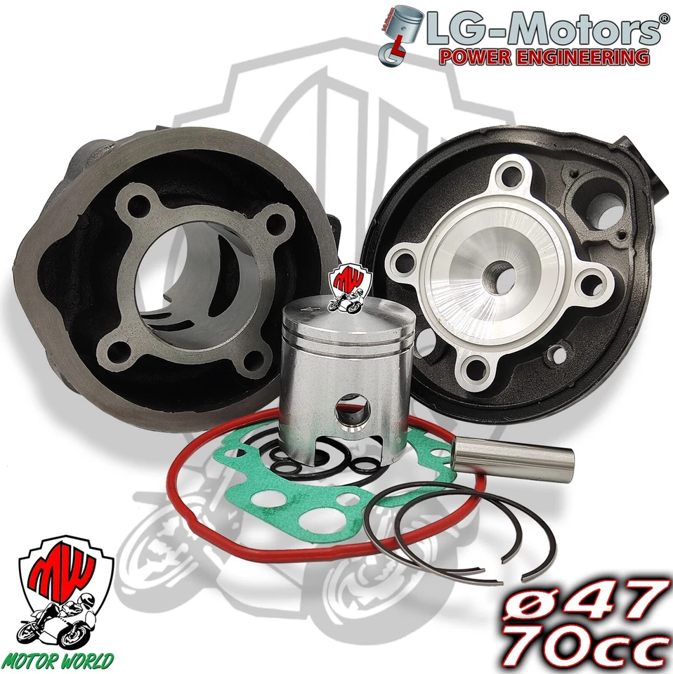 KIT CILINDRO 70CC GRUPPO TERMICO Ø 47mm RACING MOTORE MINARELLI AM6 - Immagine 1 di 1