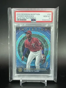 2022 Bowman Inception Blue Pattern II #99 Yasser Mercedes #99 PSA 10 Pop 2 Twins - Picture 1 of 2