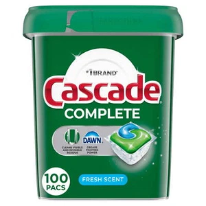 Dishwasher Pods, Dishwasher Detergent Tabs, Fresh, 100 Count - Picture 1 of 5