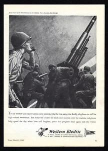 1943 Western Electric Wartime Telephone Communication Equipment Arsenal Print Ad - Bild 1 von 3