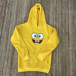 Yellow Hoodie SpongeBob’s Face Size medium New - Picture 1 of 15