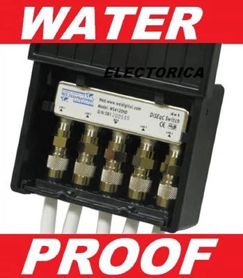 4X1 WATER PROOF DISEqC SWITCH SATELLITE FTA LNB DTV BEV HD BELL DISH NETWORK  - Image 1 of 3