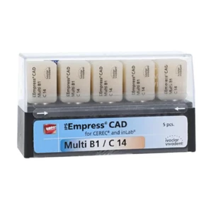 Ivoclar Vivadent 602602 Empress CAD inLab CEREC Dental Blöcke Multi B1 C14 5/Pack - Bild 1 von 1