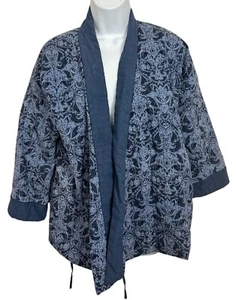 Chaqueta acolchada Lucky Brand cachemira talla XS azul algodón cinturón bolsillos laterales cómoda - Imagen 1 de 10