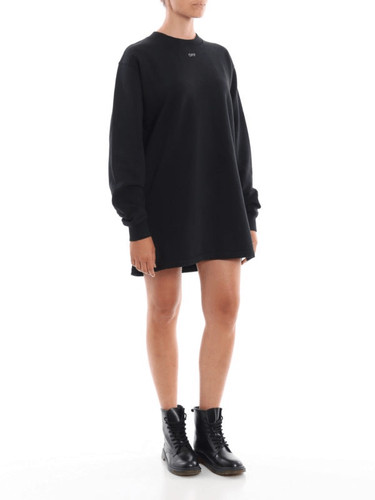 Abito stile felpa con logo strass OFF WHITE