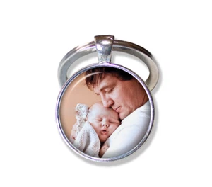 PERSONALIZED customized Logo, photo Handmade KEYCHAIN Key Ring Father's Day Gift - Picture 1 of 7