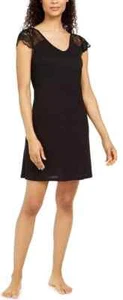 Charter Club Women's Lace Flutter Sleeve Chemise Nightgown Classic Black Size M - Picture 1 of 3