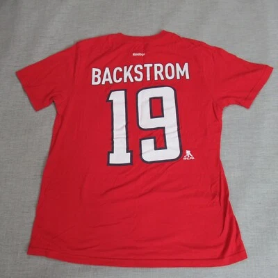 Camiseta Washington Capitals Niños Talla L 14-16 Roja Backstrom Hockey NHL Crew Tee Foto 1 de 4