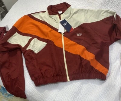 Mujer Reebok Grande Track Top Cremallera (L) Borgoña Naranja Beige Foto 1 de 4