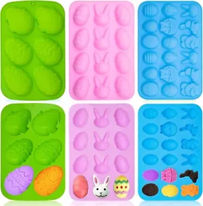 6PCS easter jello egg bunny silicone chocolate candy mold shaped silicone jello - Picture 1 of 5