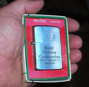 VTG MY LITE LIGHTER ADVERTISING BOND PAINTING ADMIRAL PL TULSA OKLAHOMA GIFT BOX - Picture 1 of 4
