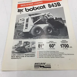 Genuine Original 1990 Bobcat 843B Skid Steer Loaders Brochure B-1624 - Picture 1 of 8
