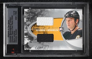 2008 ITG Ultimate Memorabilia 9th Edition 2 Piece Silver /19 Mario Lemieux HOF