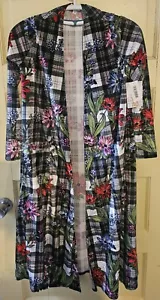 Cardigan LuLaRoe Sarah Donna Taglia XS Tasche Duster Stretch Floreale NUOVO - Foto 1 di 7