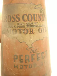 1940 olio motore cross country 2 quarti versatore litografato lattina sears auto - Foto 1 di 5