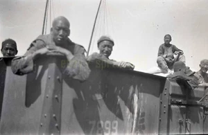 Locals Riding Train to Great Wall - 1930s China - Vintage Negative - Picture 1 of 2