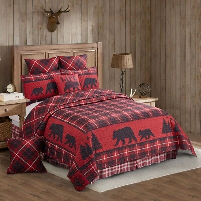 Virah Bella - Cabin Life (Red) - Lightweight Reversible Quilt Set - Image 1 of 4