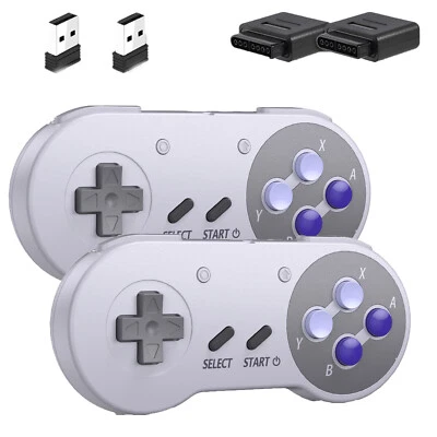 2PACK 2.4GWireless SNES Controller for Original SNES Switch Online Linux  PC MAC - Image 1 of 4